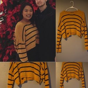 Striped cropped sweater